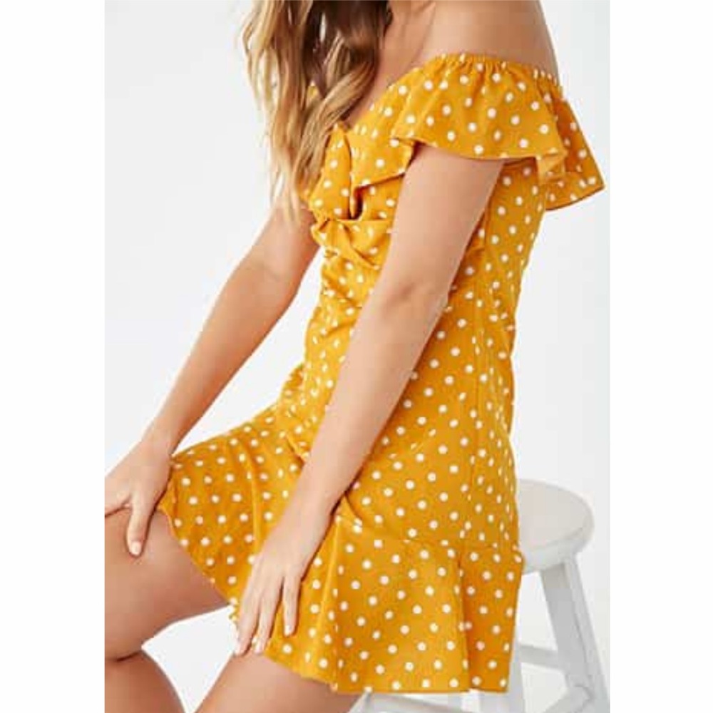 yellow polka dot forever 21 dress